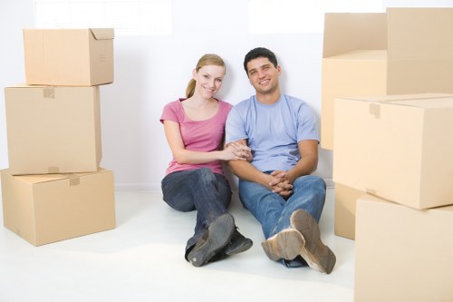 House removal team helping a Bermondsey family move from a local flat