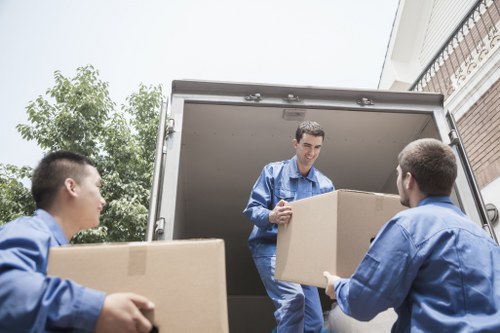 Furniture and boxes being loaded for transport in Bermondsey