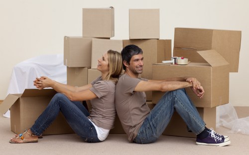 Removal van loading for a Bermondsey moving day