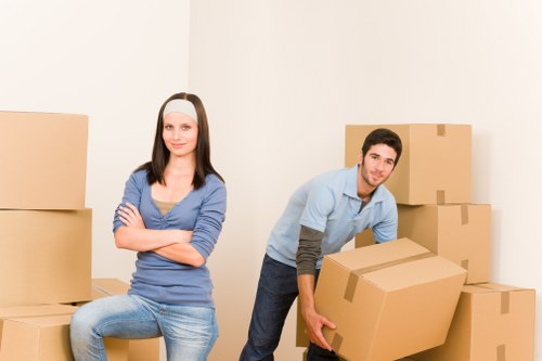 Packed boxes and moving supplies ready for a Bermondsey relocation