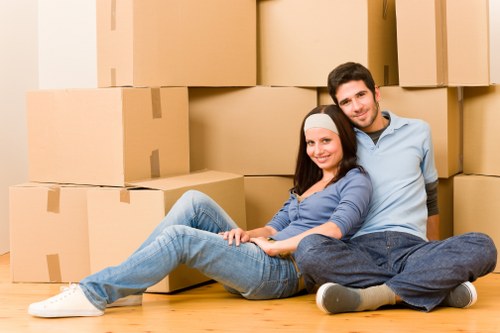 Furniture and boxes loaded into a Bermondsey moving truck
