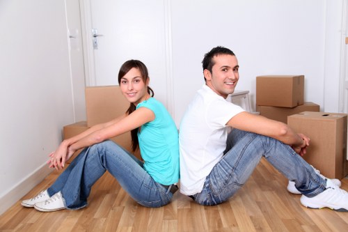 Professional movers handling a Bermondsey flat removal