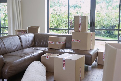 Packing and loading furniture into a removal truck